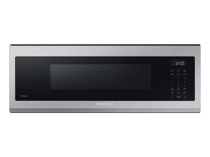 Samsung - 1.1 Cu. ft. Smart Slim Over-the-range Microwave with 400 CFM Hood Ventilation, Wi-Fi & Voice Control - Stainless Steel