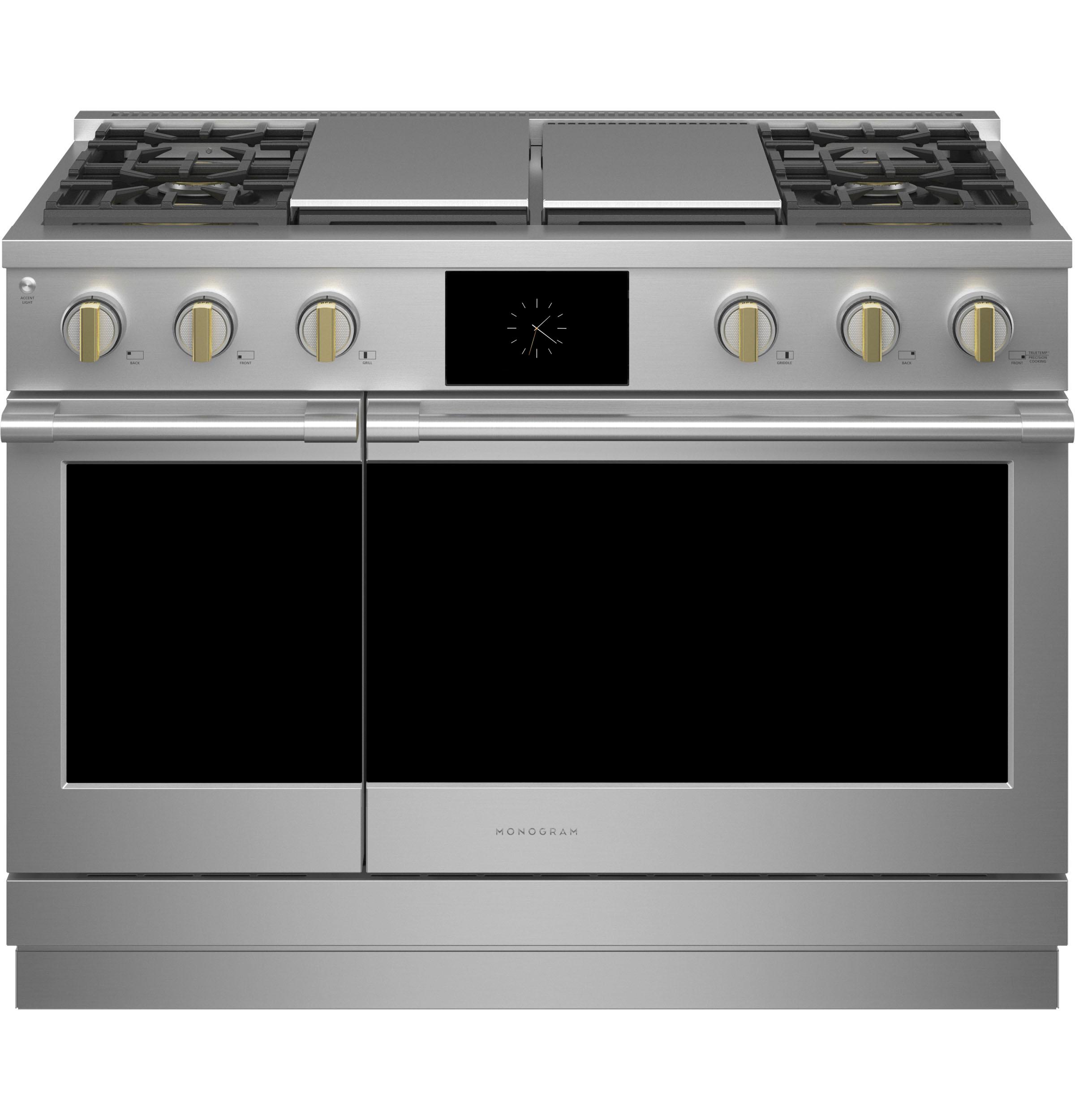 Monogram 36 Built-in Gas Cooktop w/ 4-Burners and Center Griddle SS  Stainless